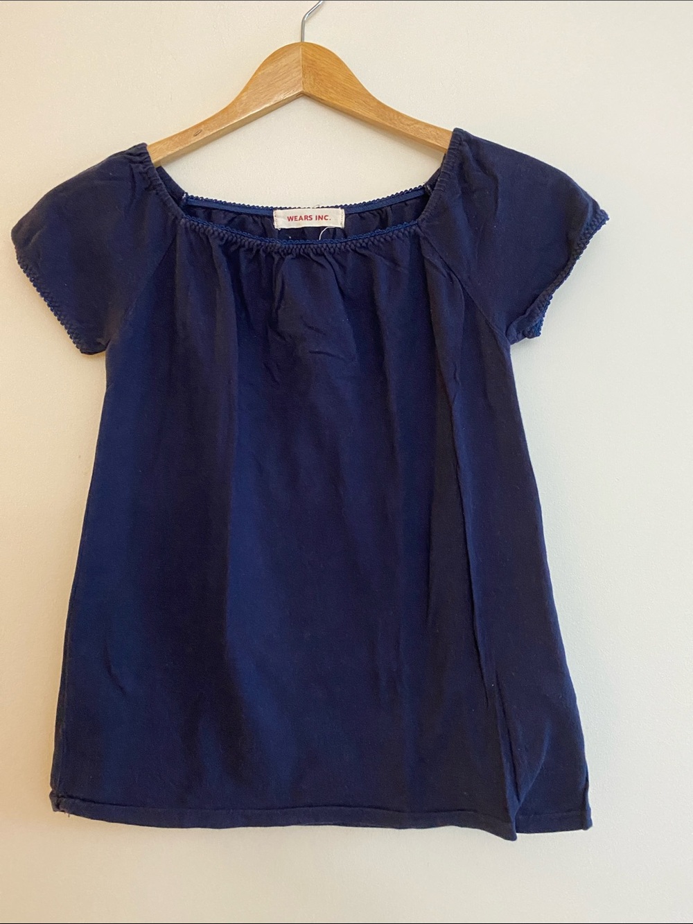 🌸🌼3 for $12🌸🌼 Navy Short Sleeve Peasant Top